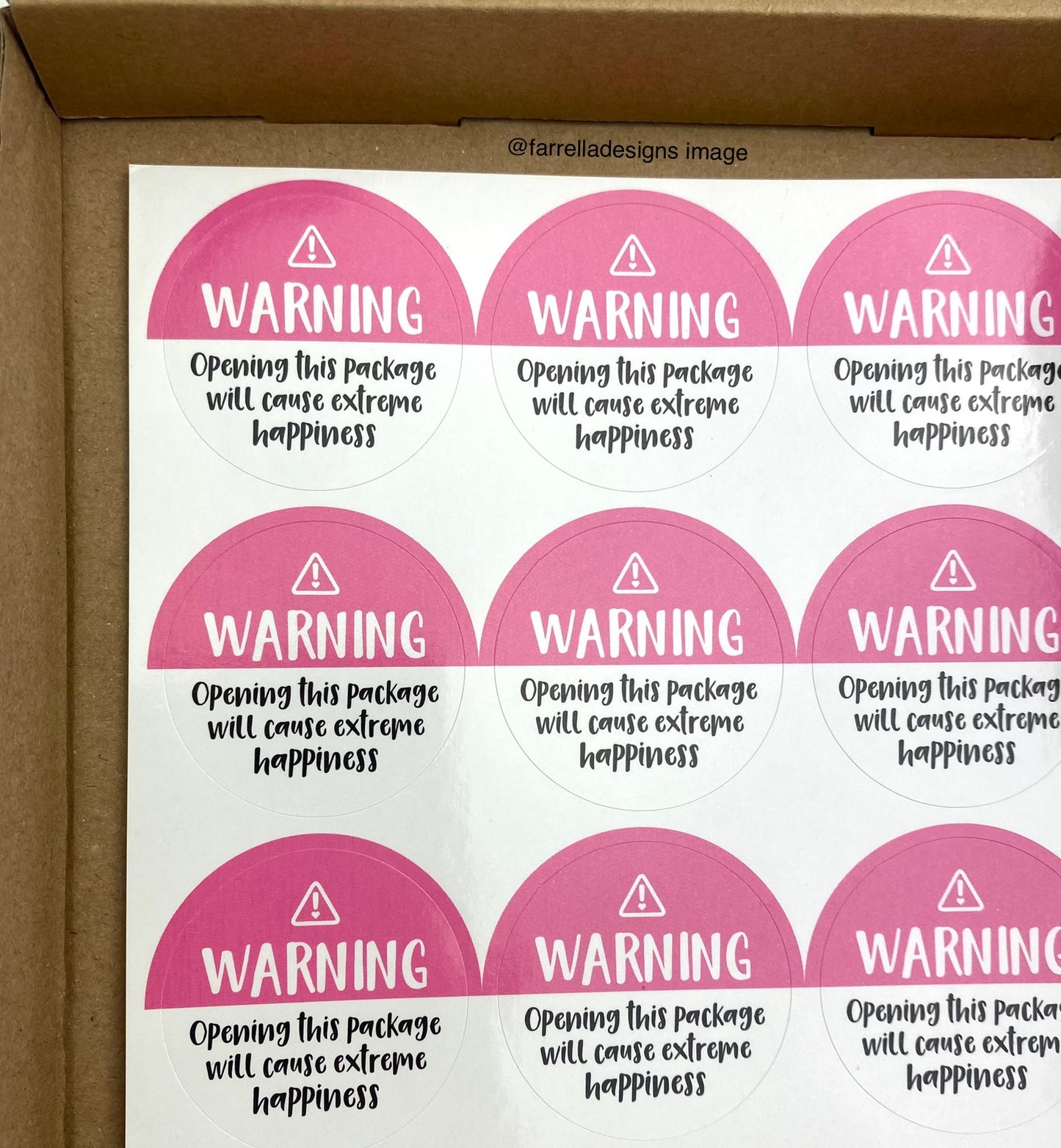 Extreme happiness warning labels