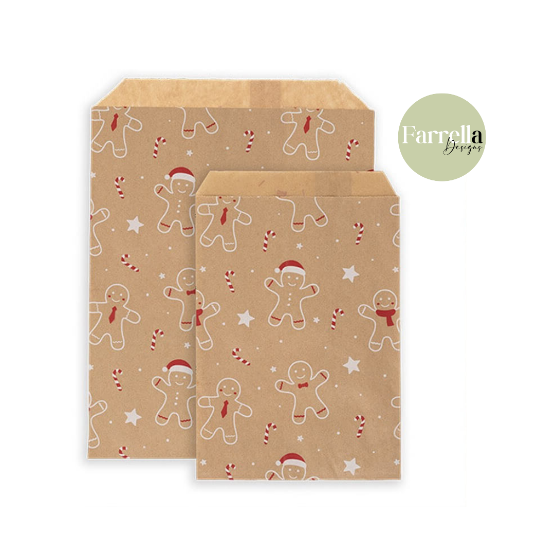 Gingerbread brown paper bags (x100)