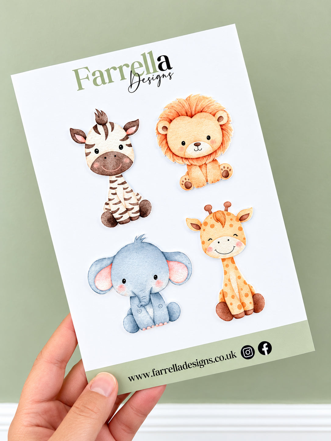 Acrylic Safari Themed Cake Charm Set
