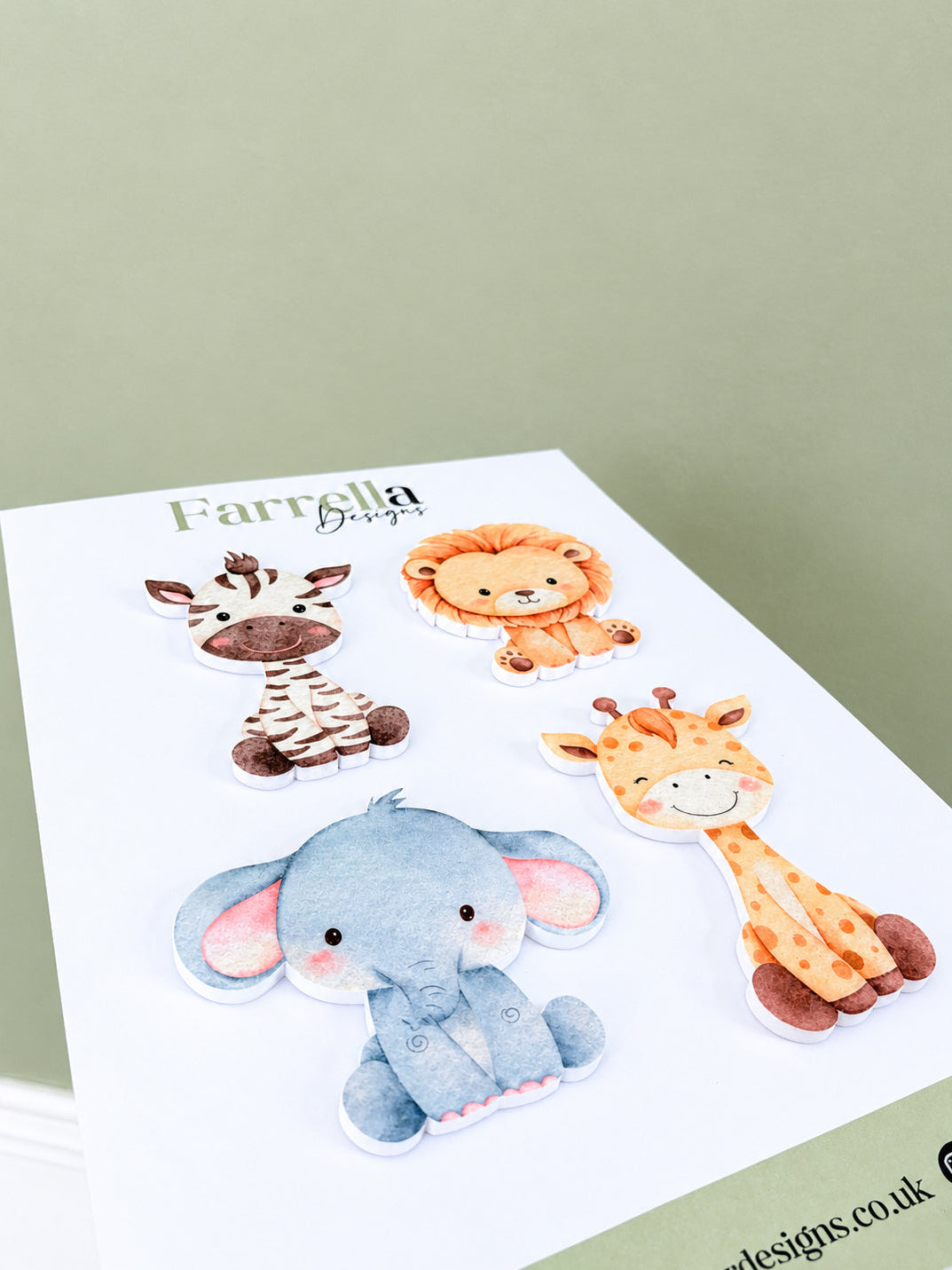 Acrylic Safari Themed Cake Charm Set