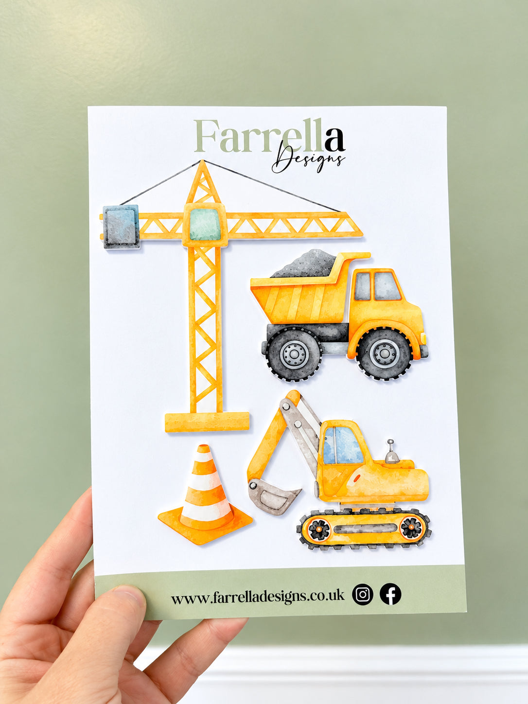 Construction Themed Cake Charm Set - Acrylic
