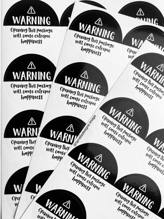 Extreme happiness warning labels
