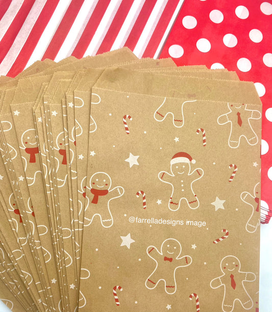 Gingerbread brown paper bags (x100)